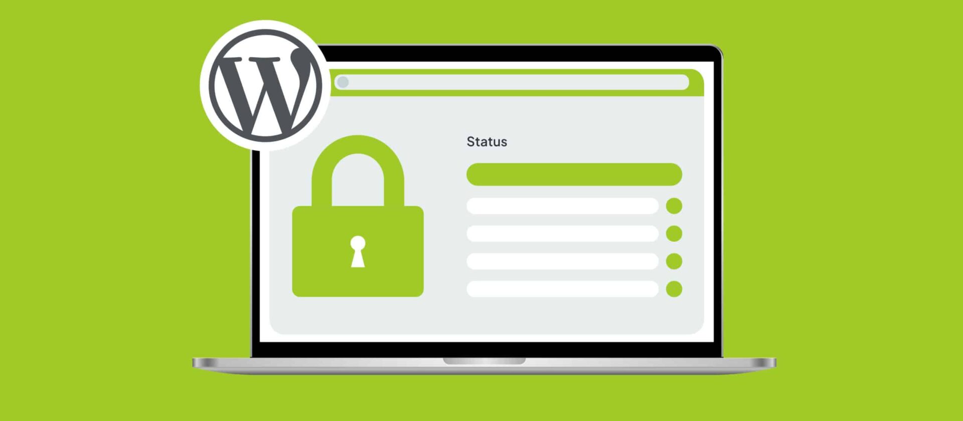 A computer screen with a security status of green.