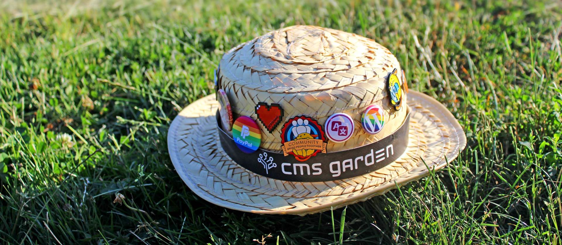 Robert's straw hat in the grass