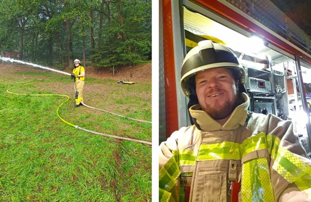 Inpsyder Daniel Hüsken at his work as a volunteer fireman