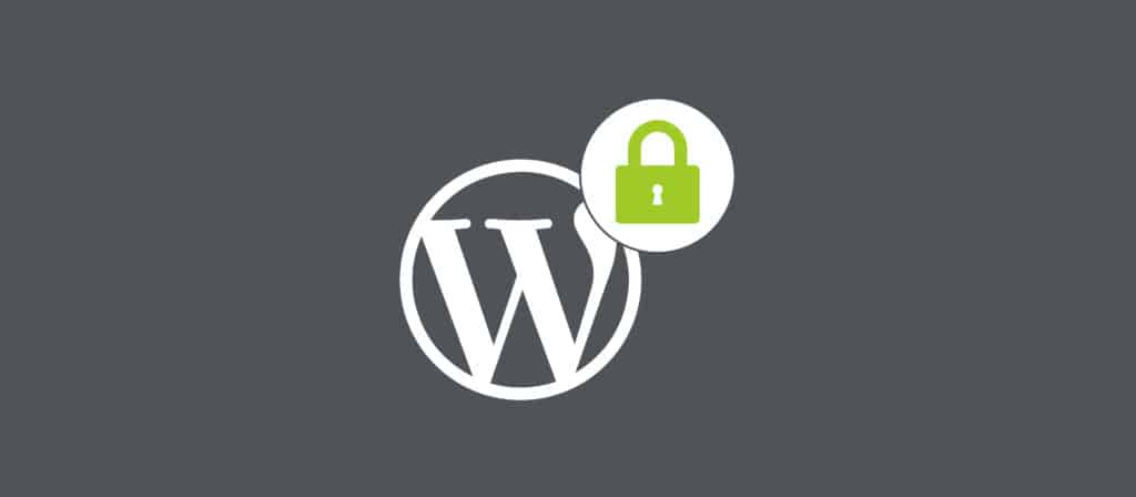 WordPress logo with a lock