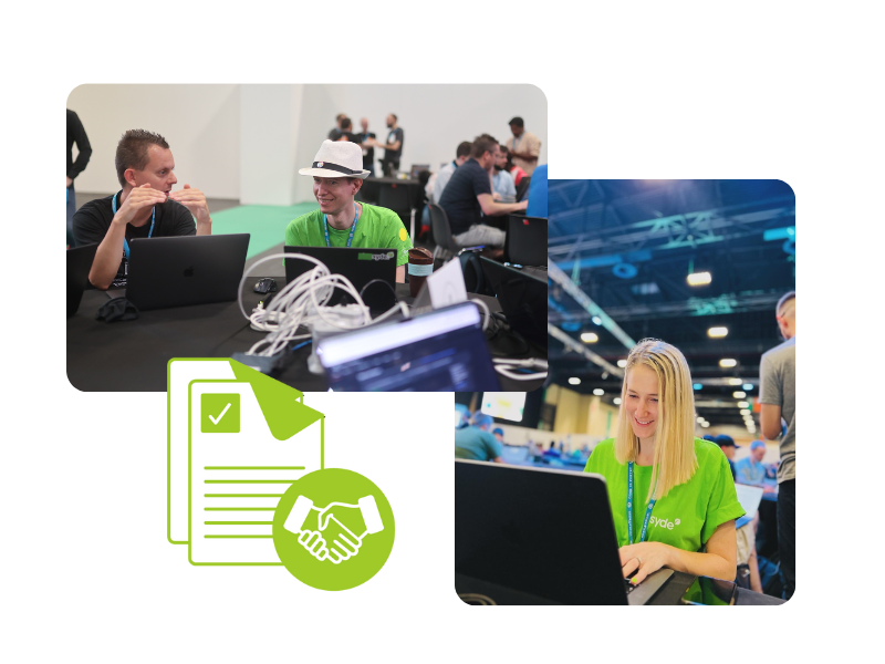 Collage of Syde employee working