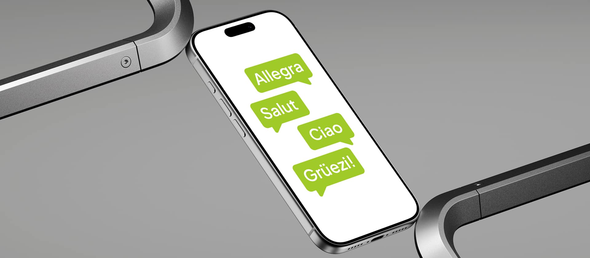 An iPhone with multiple languages on it.