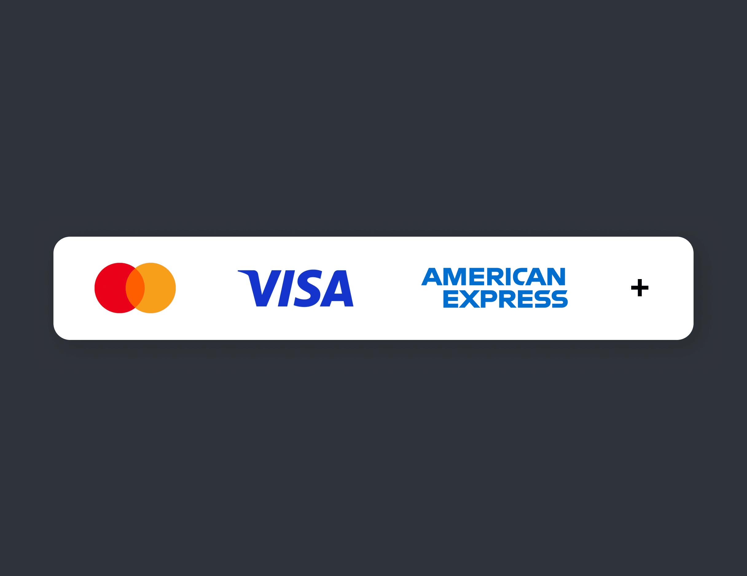 Payment methods: Mastercard, Visa, American Express