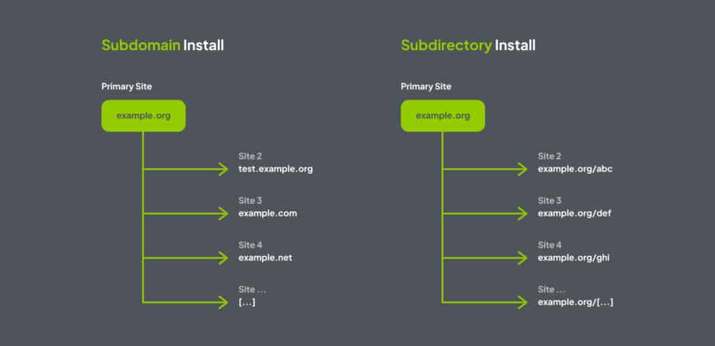 Example of a Multisite Structure