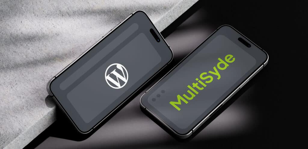 MultiSyde logo on an iphone